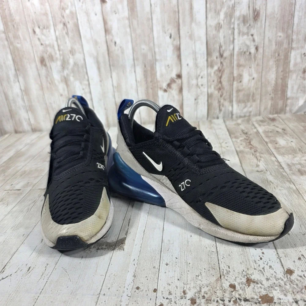 Nike Air Max 270 Black Blue Grey Running Shoes Sneakers 943345-050 Womens 7.5 6Y